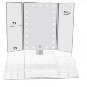 Silhouette Tri-Fold LED Makeup Mirror with Magnification